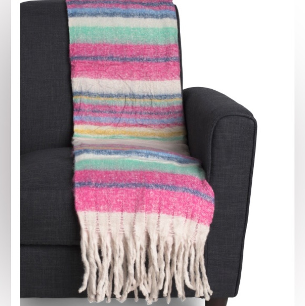 Free People Skye Stripe Fringe Throw Blanket - Picture 8 of 9